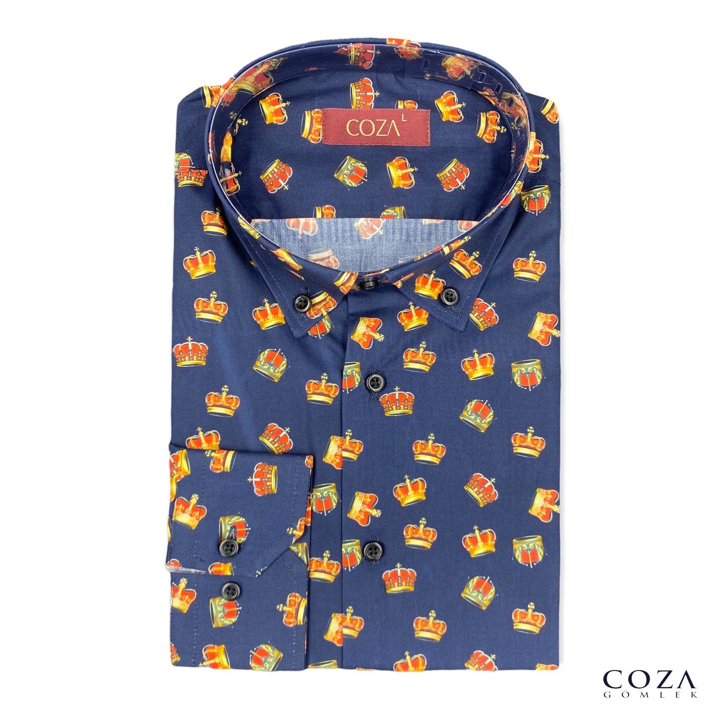 Kral Taçlı Dijital Baskı Gömlek